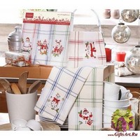 Набор новогодних вафельных полотенец 3 штуки &quot;VINGI RICAMI&quot;