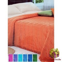 Рифлёное жаккардовое покрывало 170х265 &quot;ONDA BLU&quot;