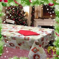 Скатерть новогодняя с салфетками в коробке 140х240 &quot;VALLEPIANO&quot;