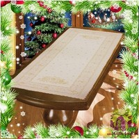 Декоративная новогодняя гобеленовая салфетка с люрексом 40х100 &quot;VINGI RICAMI&quot;