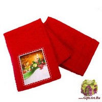 Набор новогодних махровых полотенец 2 штуки &quot;ALMATEX&quot;