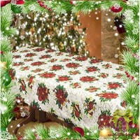 Скатерть новогодняя в пакете 140х220 &quot;VALLEPIANO&quot;