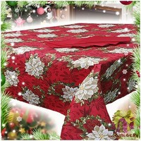 Скатерть новогодняя с салфетками в коробке 140х240 &quot;VALLEPIANO&quot;