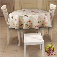 Скатерть с тефлоновой пропиткой на круглый стол &quot;MELANGIO&quot;