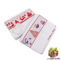 Кухонные новогодние полотенца в наборе 2 штуки с вышивкой &quot;MELANGIO&quot;