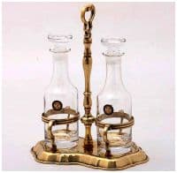 Набор для специй латунный с мини-графинчиками для уксуса и масла Высота 23,5 см Италия - вид 1 миниатюра