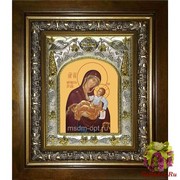 Икона освященная &quot;Муромская икона Божией Матери&quot;, 14x18 см, в деревянном киоте 20x24 см, 20x24 см