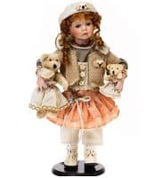 Немецкая фарфоровая кукла Малышка с мишками Ручная работа Высота 56 см. Германия RF-COLLECTION