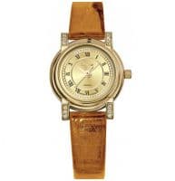 Часы золотые женские с фианитами Ника Орхидея 0012.2.3.41