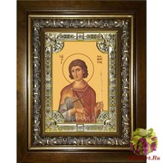 Икона освященная &quot;Фанурий Родосский великомученик&quot;, 18x24 см, со стразами, в деревянном киоте 24x30 см, 24x30 см