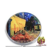 pr-M08GO Зеркальце &quot;Терраса Кафе Ле Сойр&quot; Ван Гог
