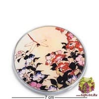 pr-M19HO Зеркальце &quot;Колокольчики и стрекоза&quot; Кацусика Хокусай