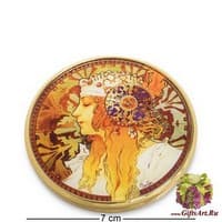 pr-M22MU Зеркальце &quot;Византийские головы: Блондинка&quot; Альфонс Муха