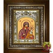 Икона освященная &quot;Грузинская икона Божией Матери&quot;, 14x18 см, в деревянном киоте 20x24 см, 20x24 см