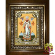 Икона освященная &quot;Иоанн Шанхайский и Сан-Францисский святитель чудотворец (Иван)&quot;, 18x24 см, со стразами, в деревянном киоте 24x30 см, 24x30 см