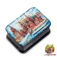 ШК-55/11 Шкатулка &quot;Собор Василия Блаженного&quot; мал. Левин - Вариант A