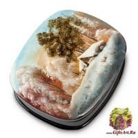 ШК-10/11 Шкатулка  &quot;Зимний хуторок&quot; Гусак - Вариант A