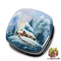 ШК-10/12 Шкатулка  &quot;Зимний хуторок&quot; Гусак Н. - Вариант A