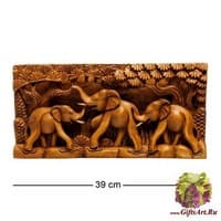 17-014 Панно резное &quot;Слоны&quot;