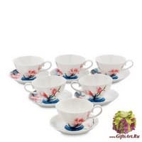 JS-03 Чайный набор на 6 перс. &quot;Цветущая сакура&quot;