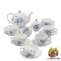 JS-30 Чайный сервиз на 6 персон &quot;Голубая бабочка&quot;