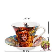 CN-21 Чашка с блюдцем &quot;Венецианские маски&quot; 250 мл