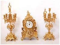 Каминные часы с канделябрами комплект Лувр пр-во Италия