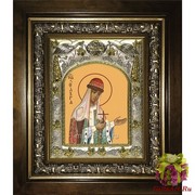 Икона освященная &quot;Ольга равноапостольная великая княгиня&quot;, 14x18 см, в деревянном киоте 20x24 см, 20x24 см