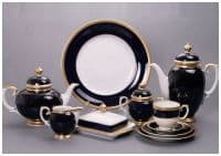 Чайный сервиз Пассион Кобальтовый Passion Weimar Porcelain на 12 персон 55 предметов. Эксклюзивный фарфор