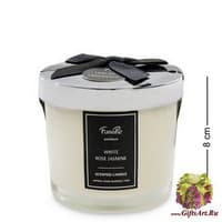 KV-04 Свеча в стекле с крышкой &quot;Белая роза и жасмин&quot;