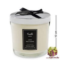 KV-11 Свеча в стекле с крышкой &quot;Белая роза и жасмин&quot;