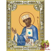 Икона освященная &quot;Константин равноапостольный царь&quot;, 18x24 см стразами, 18x24 см
