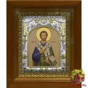 Икона освященная &quot;Тимофей апостол&quot;, 14x18 см, в деревянном киоте 20x24 см, 20x24 см
