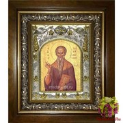 Икона освященная &quot;Харлампий священномученик&quot;, 14x18 см, в деревянном киоте 20x24 см, 20x24 см