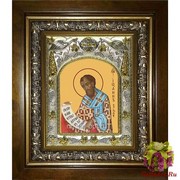 Икона освященная &quot;Иоанн Златоуст ,архиепископ Константинопольский святитель (Иван)&quot;, 14x18 см, в деревянном киоте 20x24 см, 20x24 см