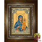 Икона освященная &quot;Молченская икона Божией Матери&quot;, 18x24 см, со стразами, в деревянном киоте 24x30 см, 24x30 см