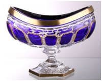 Ваза фруктовница хрустальная Антик Длина 26 см Арнштад Arnstadt Kristalll Немецкий хрусталь