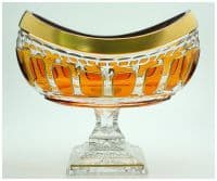 Ваза фруктовница хрустальная Антик Длина 26 см Арнштад Arnstadt Kristalll Немецкий хрусталь