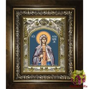 Икона освященная &quot;Олимпиада Константинопольская диаконисса&quot;, 14x18 см, в деревянном киоте 20x24 см, 20x24 см