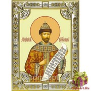 Икона освященная &quot;Николай (Романов)II император ,страстотерпец&quot; ,18х24см со стразами, 18x24 см