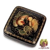 ШК-45/ 2 Шкатулка Холуй &quot;Бой петухов&quot; Орлова