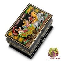 ШК-85/ 7 Шкатулка Палех &quot;Что ты жадно глядишь на дорогу...&quot; С.М.