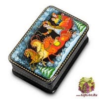 ШК-85/ 4 Шкатулка Палех &quot;Тройка&quot; Серов