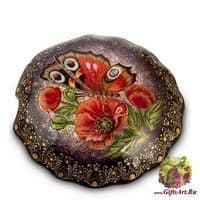 ШК-30/62 Шкатулка Холуй &quot;Павлиний глаз&quot; исп. Николаева Е.