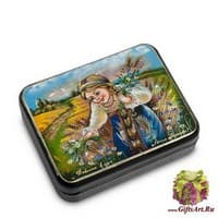 ШК-55/57 Шкатулка  &quot;Девочка в поле&quot; исп. Маркова