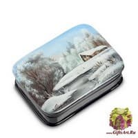 ШК-10/ 6 Шкатулка  &quot;Зима&quot; Гусак - Вариант A