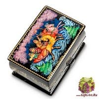 ШК-85/ 6 Шкатулка Палех &quot;Тройка&quot; С.М.