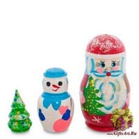 МР-27/ 4 Матрешка  3-кукольная &quot;Дед Мороз&quot; - Вариант A