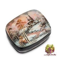 ШК-25/ 3 Шкатулка  &quot;Деревушка&quot; Хомин И. - Вариант A