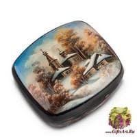 ШК-25/ 2 Шкатулка  &quot;Деревушка&quot; исп.  Хомин И. - Вариант A